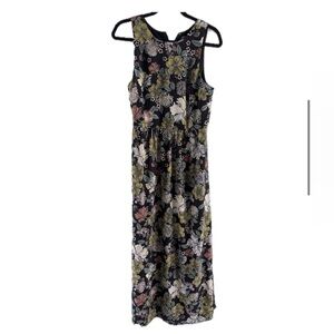 LOFT NWOT Floral Sleeveless Maxi Dress – Size 8 – Black Floral, Side Slits